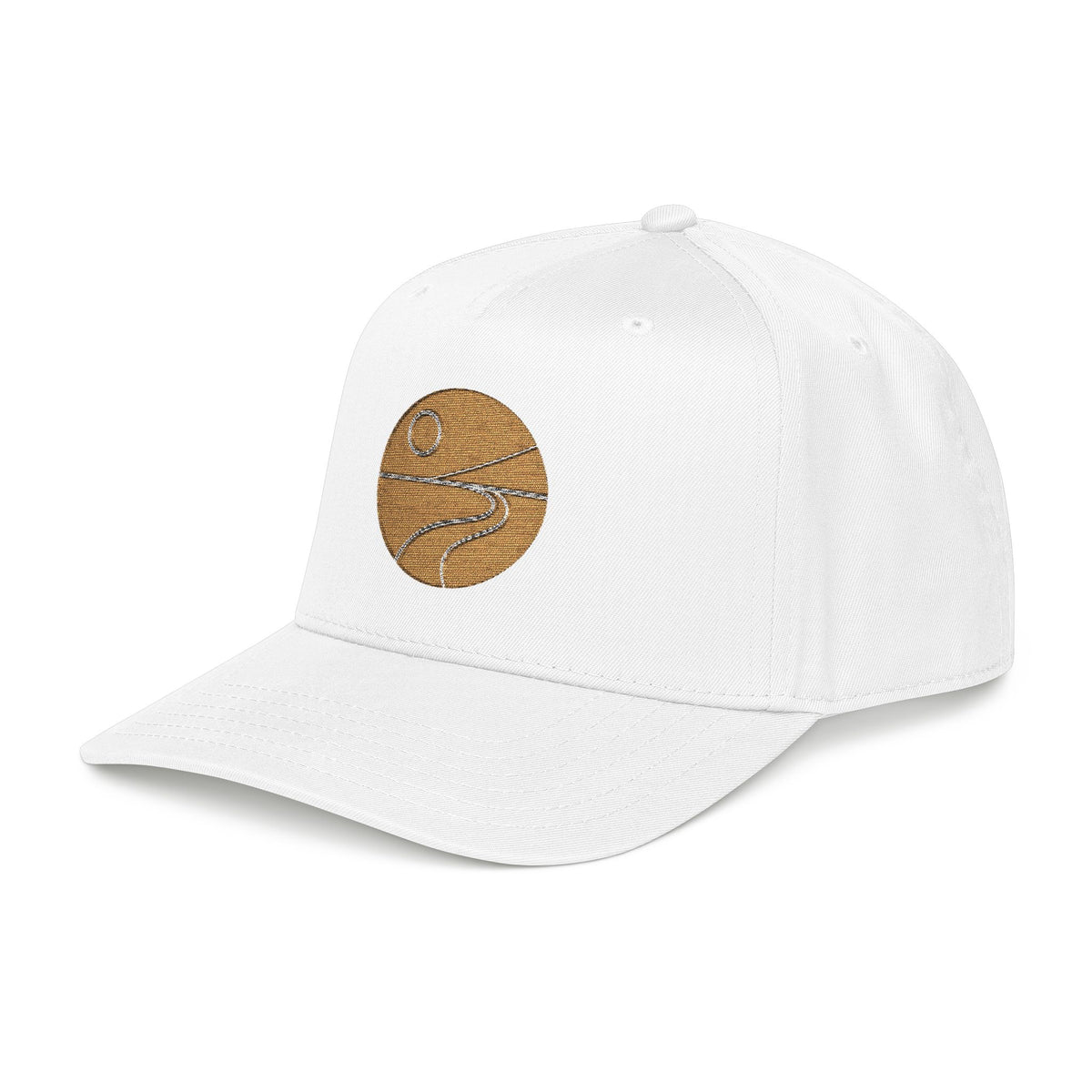 Gold Monochrome Luvin Life Well Embroidered Mid Profile Baseball Cap