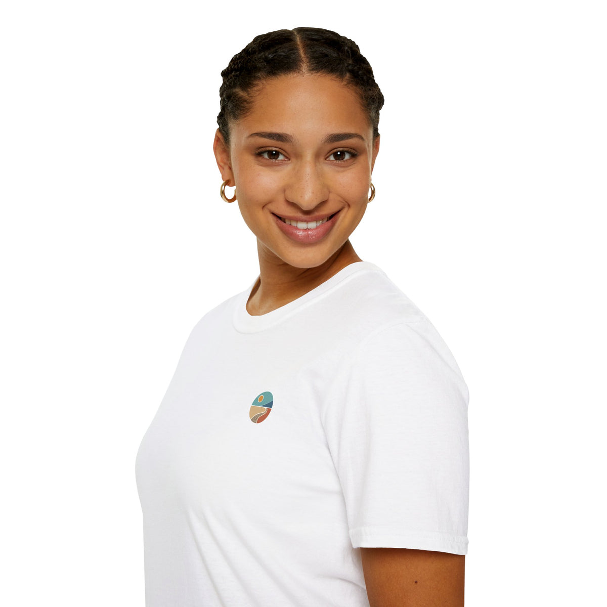 Luvin Life Well Emblem Shirt with Keep Moving Back – Minimal Beach Sunset Tee with Small Retro Coastal Graphic