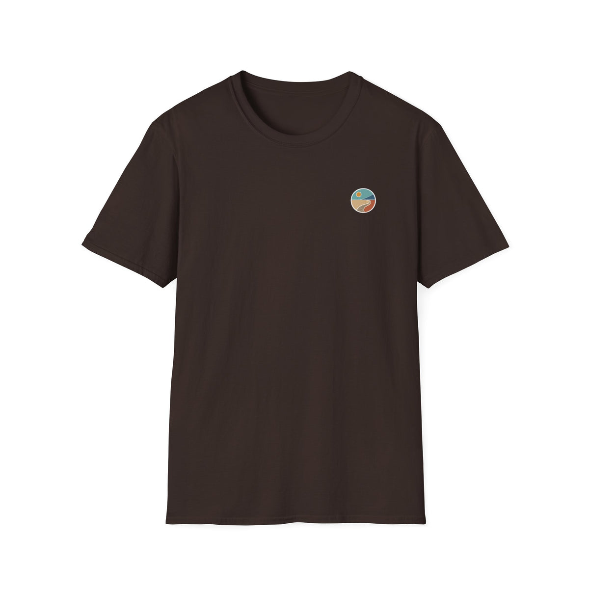Luvin Life Well Emblem Shirt with Keep Moving Back – Minimal Beach Sunset Tee with Small Retro Coastal Graphic