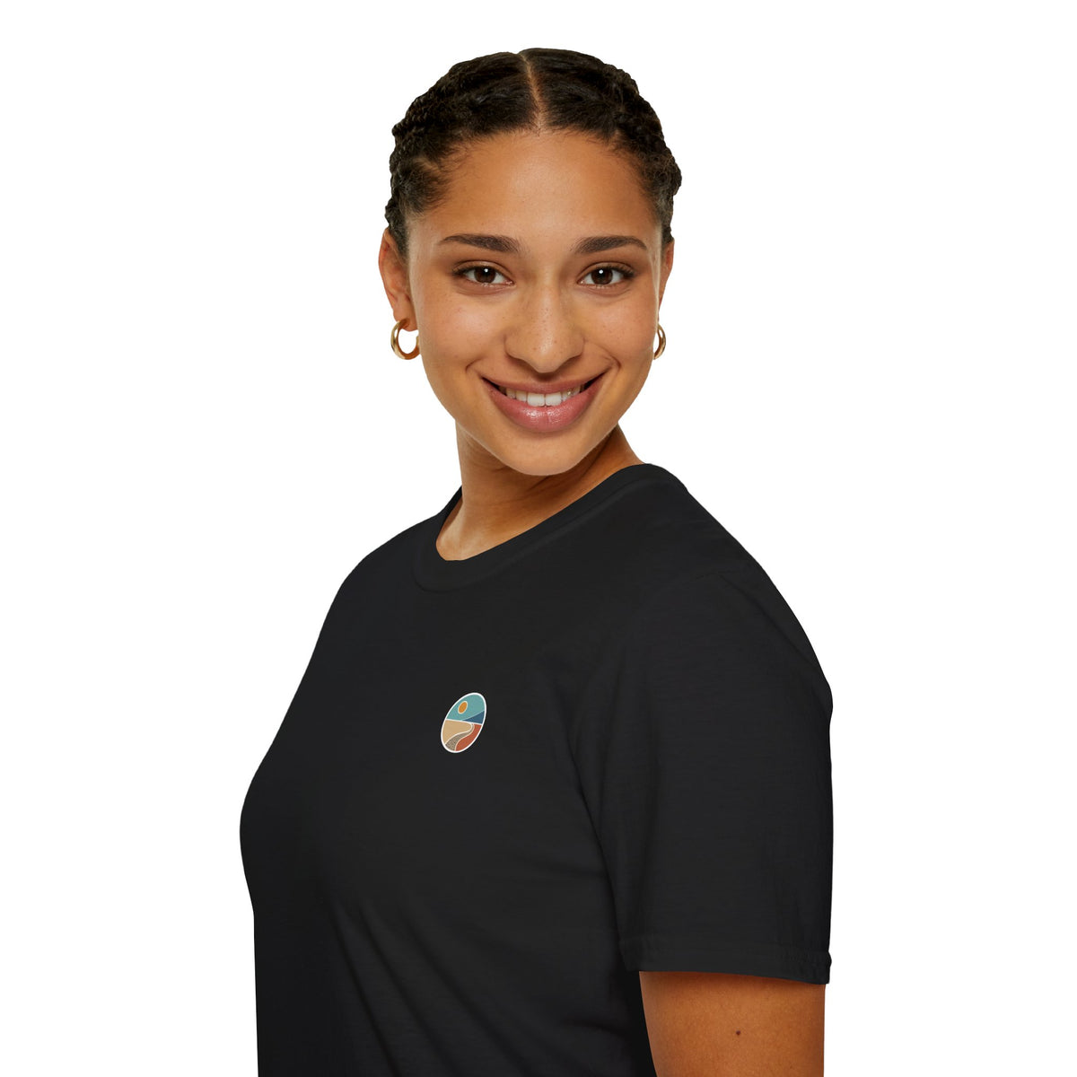 Luvin Life Well Emblem Shirt with Keep Moving Back – Minimal Beach Sunset Tee with Small Retro Coastal Graphic