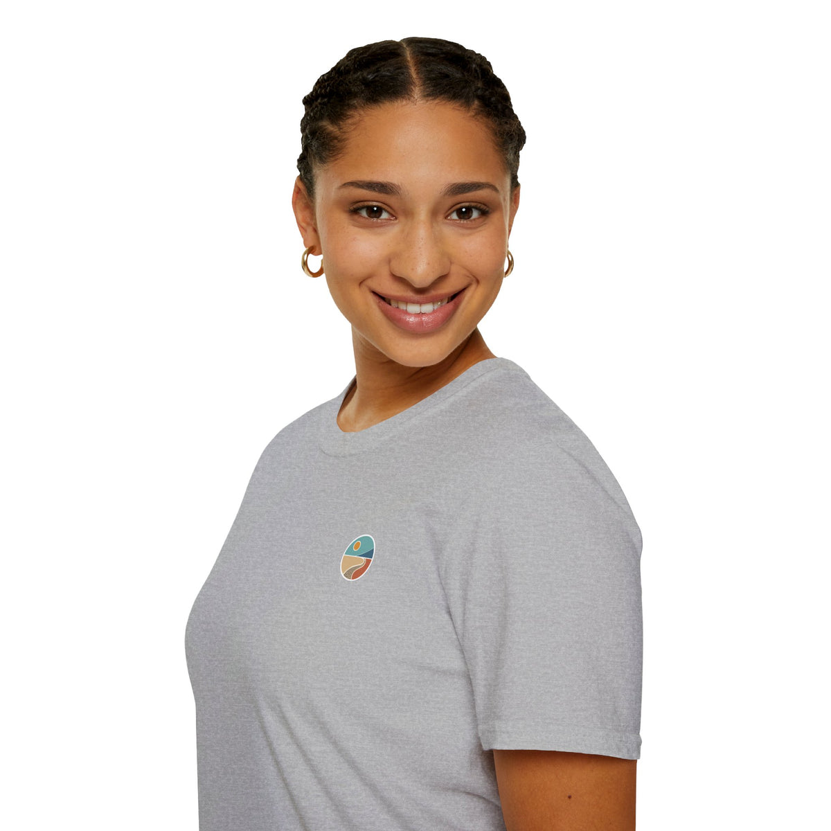 Luvin Life Well Emblem Shirt with Keep Moving Back – Minimal Beach Sunset Tee with Small Retro Coastal Graphic