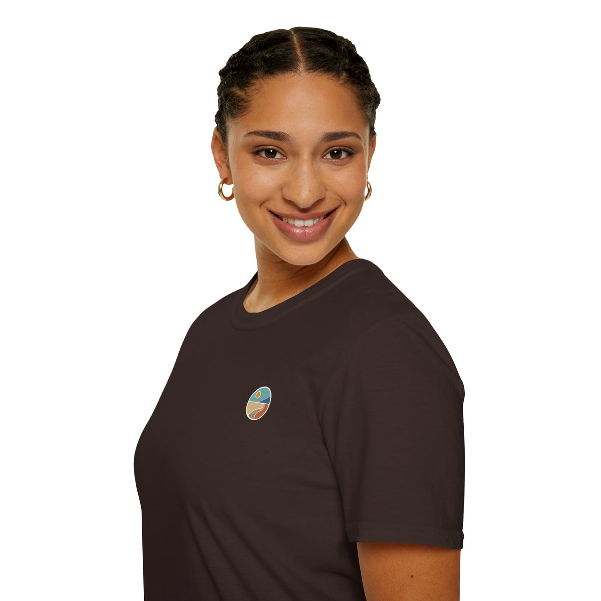 Luvin Life Well Emblem Shirt with Keep Moving Back – Minimal Beach Sunset Tee with Small Retro Coastal Graphic